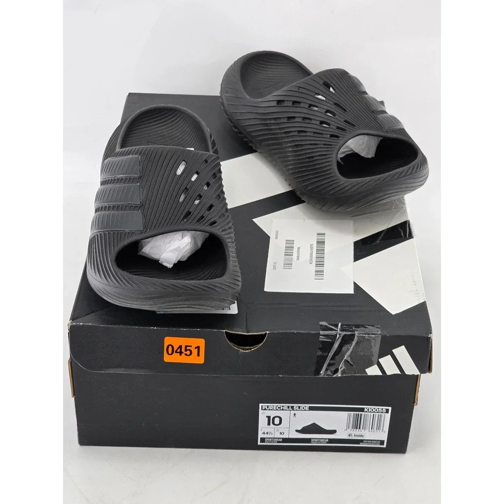 Adidas Purechill Slide Mens Size 10 Black Sportswear Sandals -Excellent